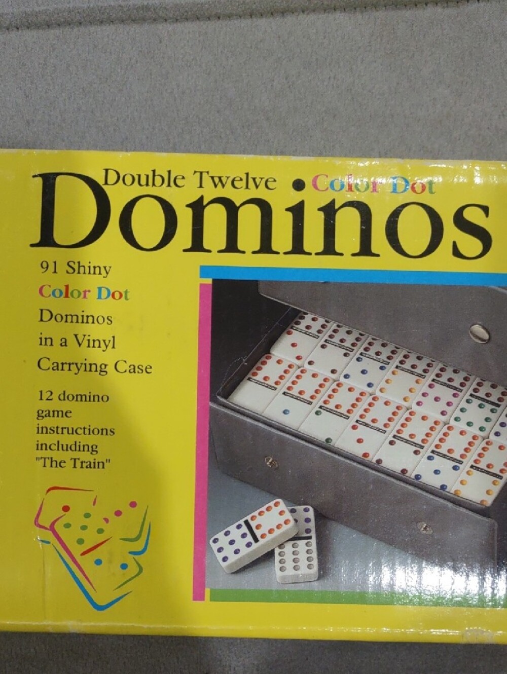 Double Twelve Color Dot Dominos In A Case - Picture 2 of 7